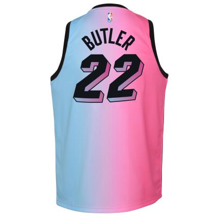 Men's Miami Heat Jimmy Butler Nike Pink/Blue 2020/21 Swingman