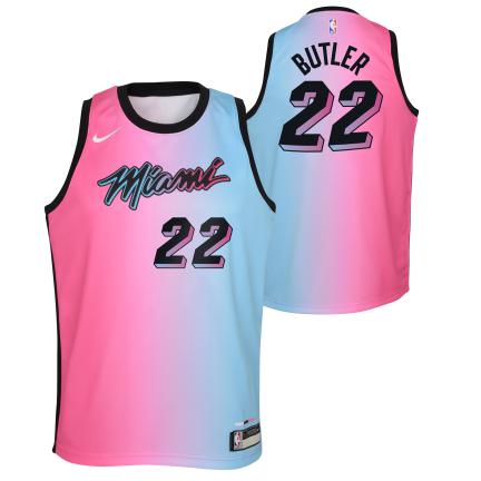Men's Miami Heat Jimmy Butler Nike Pink/Blue 2020/21 Swingman Player Jersey  - City Edition