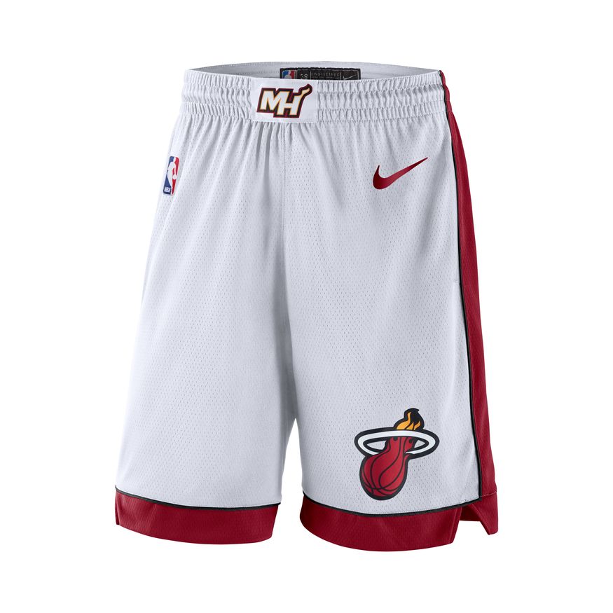 Miami Heat Men's Nike NBA Swingman Shorts 'White/Red'