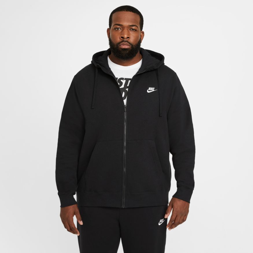 Nike Sportswear Club Fleece Men's Full-Zip Hoodie 'Black/White'
