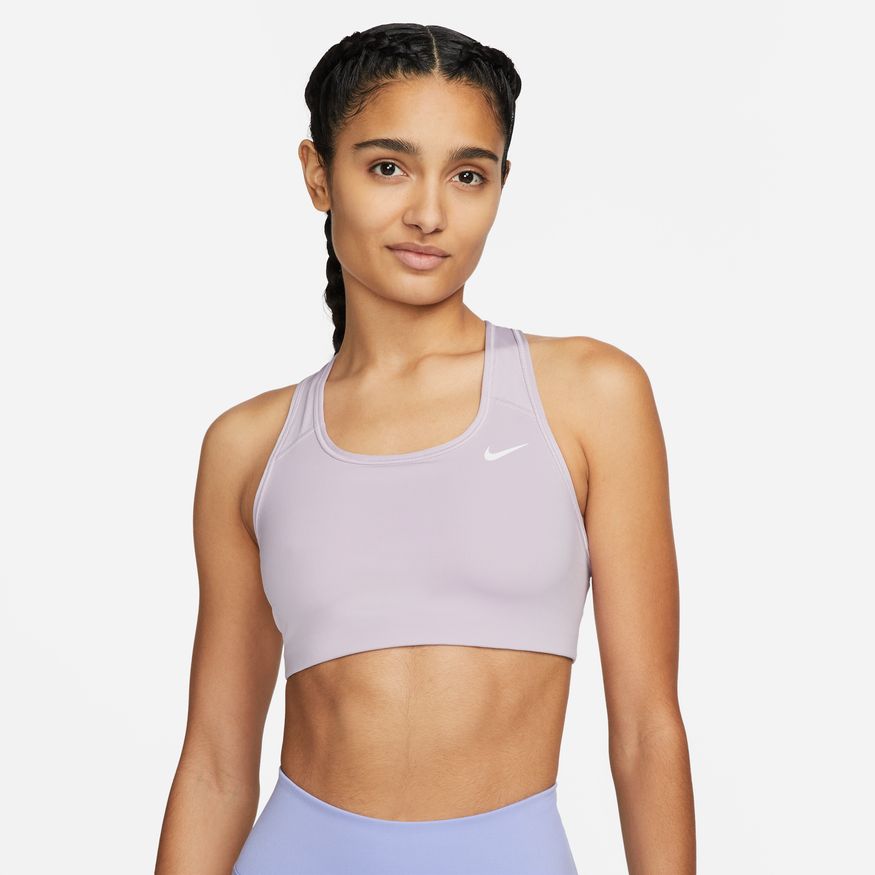 Nike Dri-FIT Swoosh Women's Medium-Support Non-Padded Sports Bra 'Doll/White'