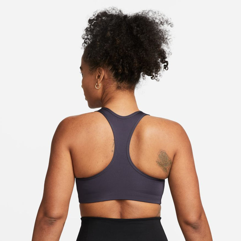Nike Swoosh Women's Medium-Support 1-Piece Pad Sports Bra 'Gridiron/White'