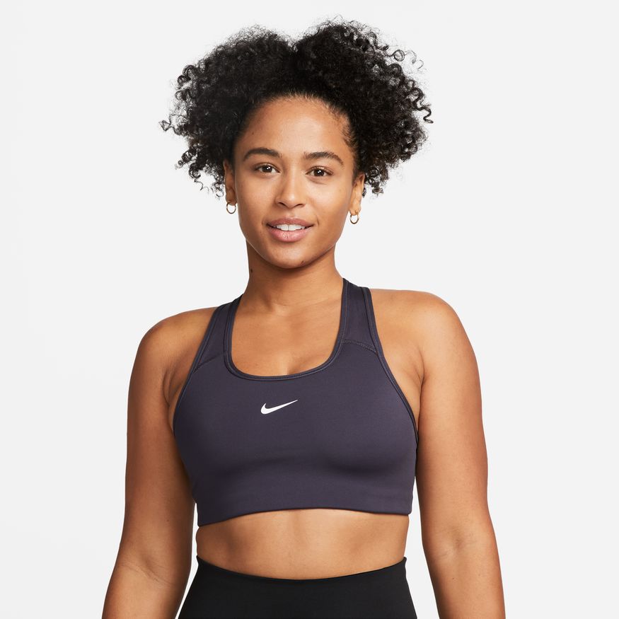 Nike Swoosh Women's Medium-Support 1-Piece Pad Sports Bra 'Gridiron/Wh –  Bouncewear