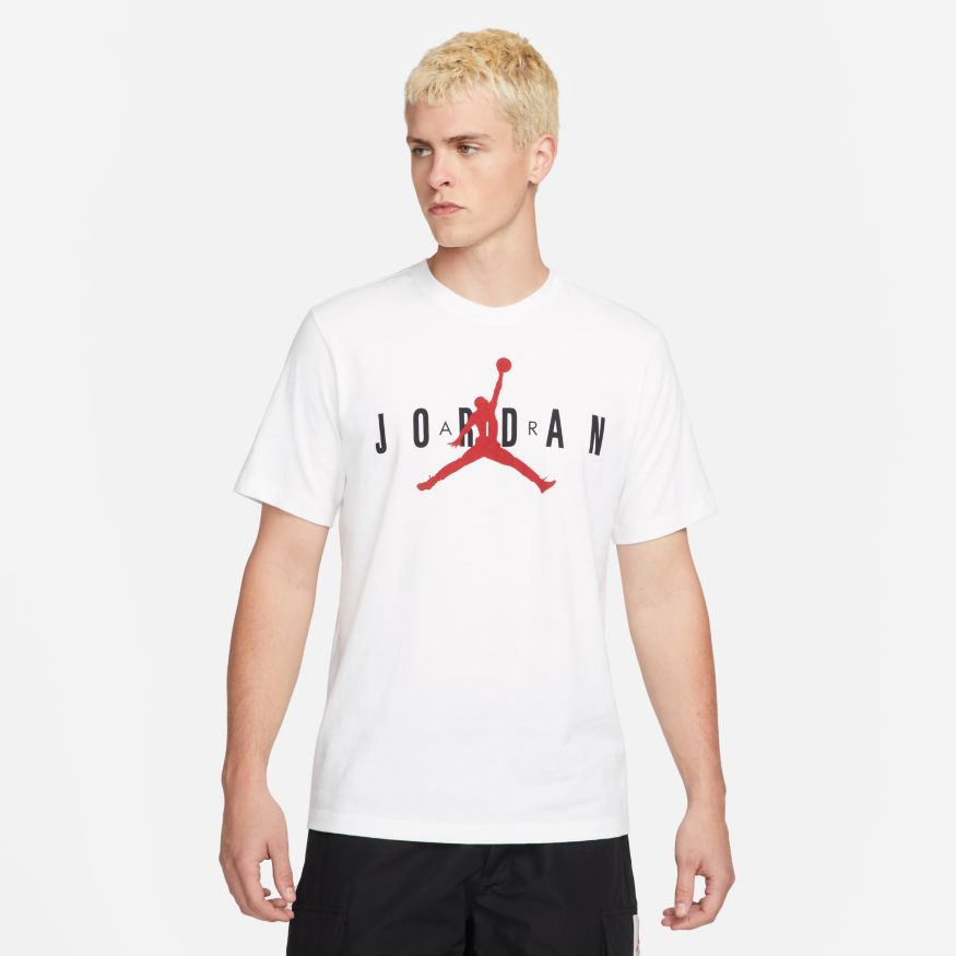 Jordan Air Wordmark Men's T-Shirt 'White/Black/Red'