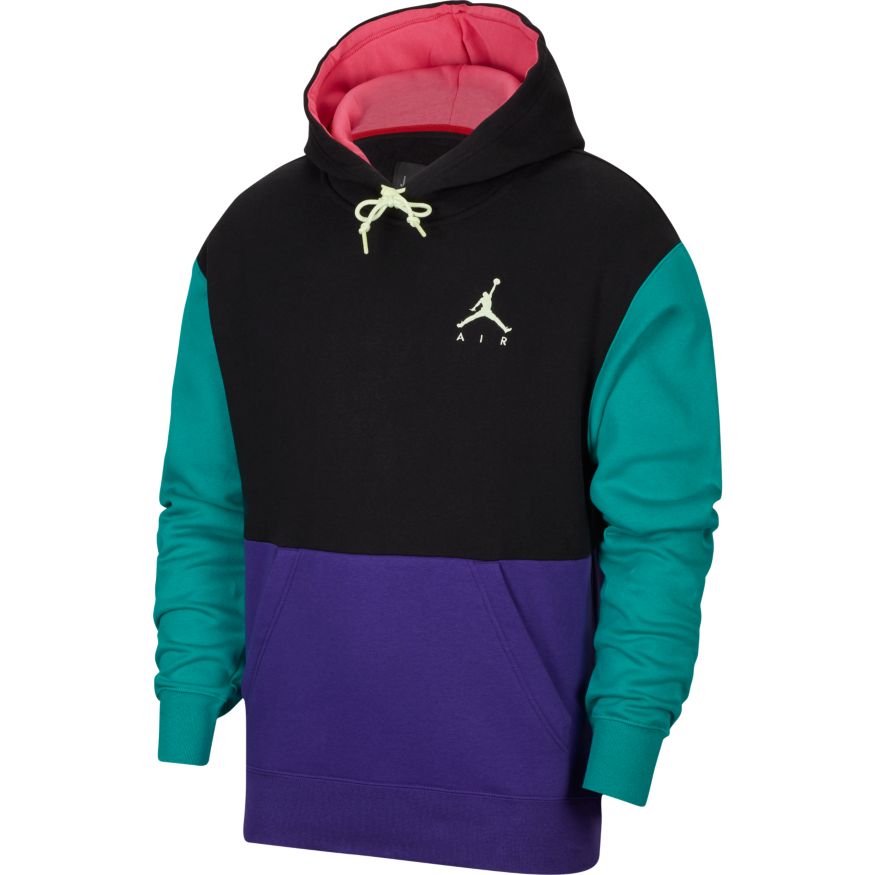 Jordan Jumpman Air Men’s Fleece Pullover Hoodie 'Black/Purple/Volt'