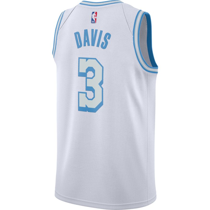 Nike Men's 2022-23 City Edition Los Angeles Lakers Anthony Davis #3 White Dri-Fit Swingman Jersey, Large