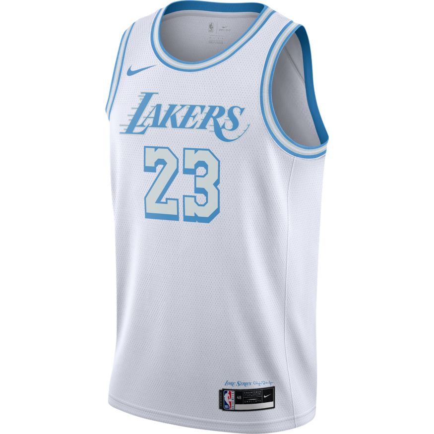 LeBron James Los Angeles Lakers City Edition Nike NBA Swingman Jersey 'White/Coast'