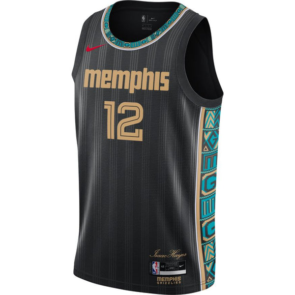 Maillot homme Ja Morant Nike NBA Swingman NBA Memphis Grizzlies City L Isaac  Hayes