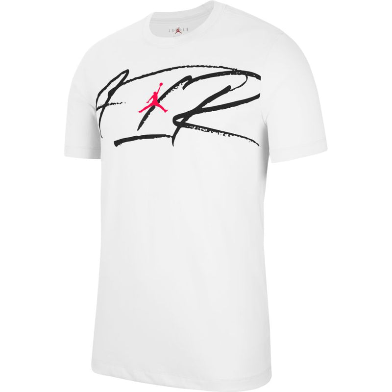 Jordan Dri-FIT Air Script Men's Short-Sleeve Crew 'White/Black/Red'