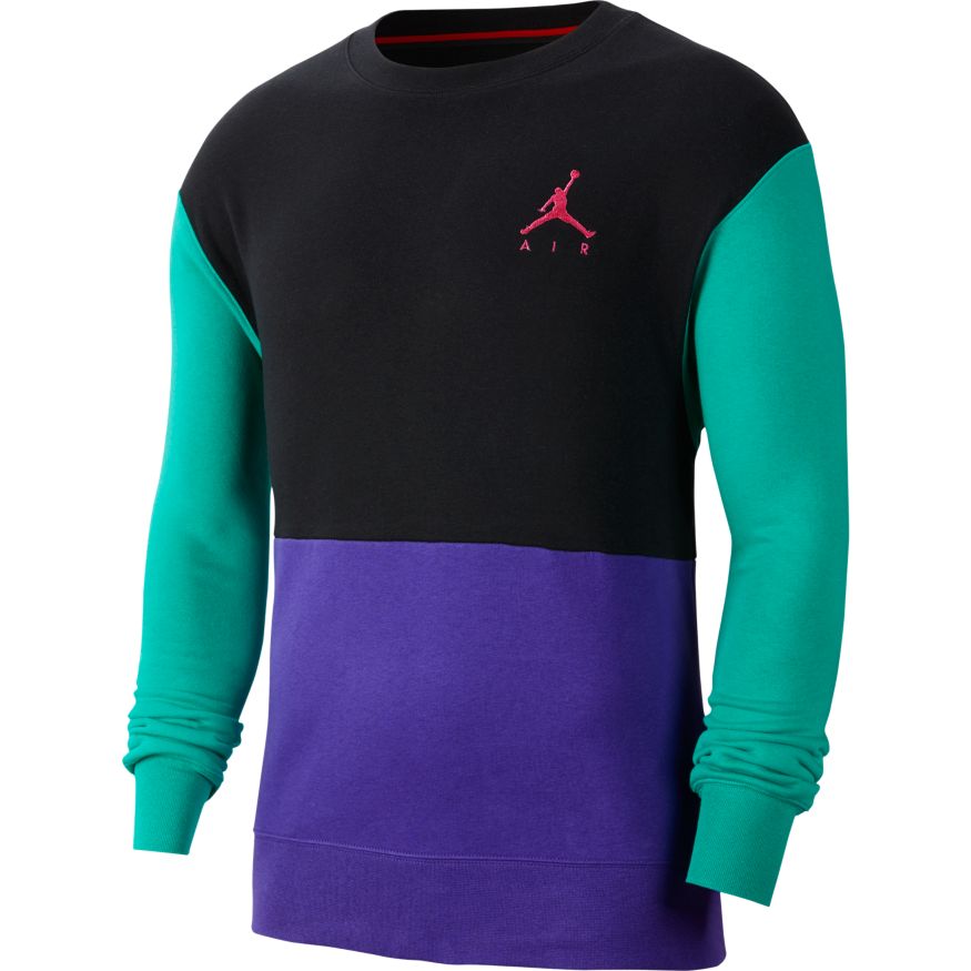 Jordan Jumpman Air Men's Fleece Crew Sweatshirt 'Black/Purple/Watermelon'