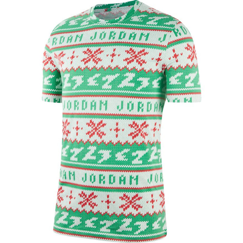 Jordan Ugly Sweater Men's Short-Sleeve T-Shirt 'White/Lucky Green'