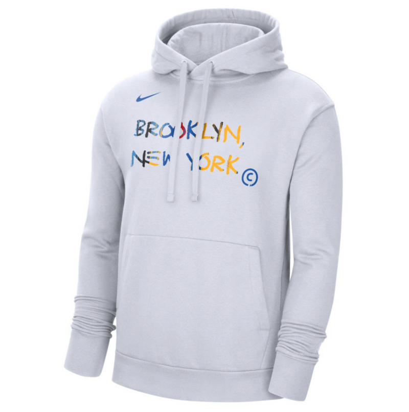 Nike Fleece Essential Brooklyn Nets City Edition Boys Pullover 'White'