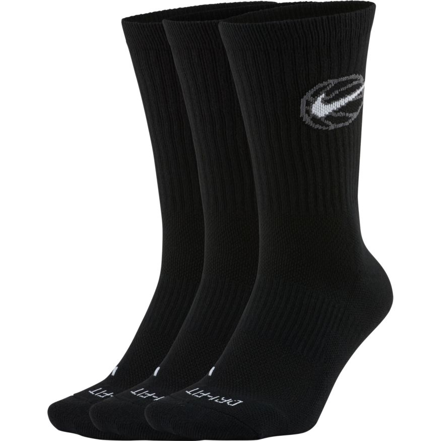 Nike Everyday Crew Basketball Socks (3 Pair) 'Black'