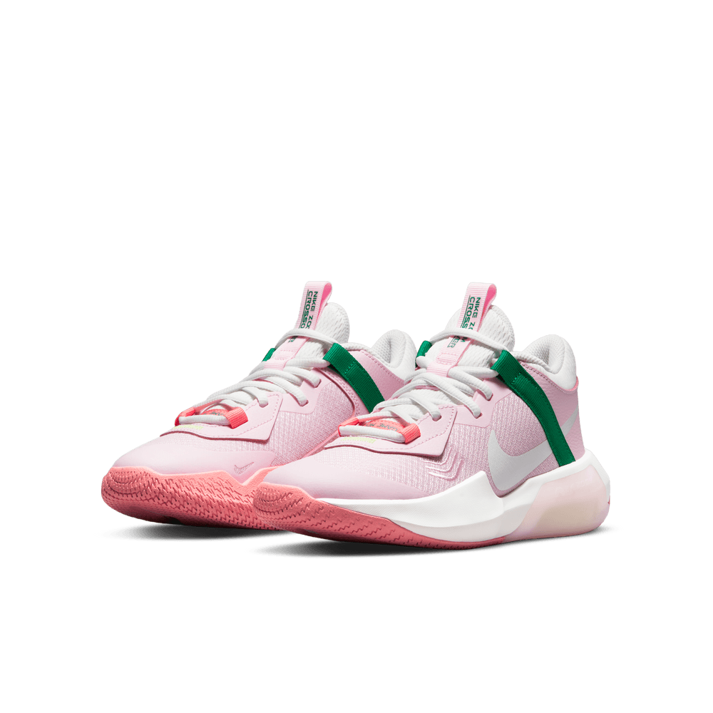 Nike Air Zoom Crossover Older Kids' Basketball Shoes 'Pink/White/Green'