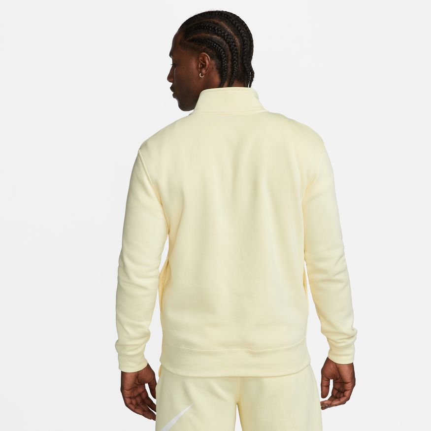 Nike Sportswear Club Men's Brushed-Back 1/2-Zip Pullover 'Alabaster/White'