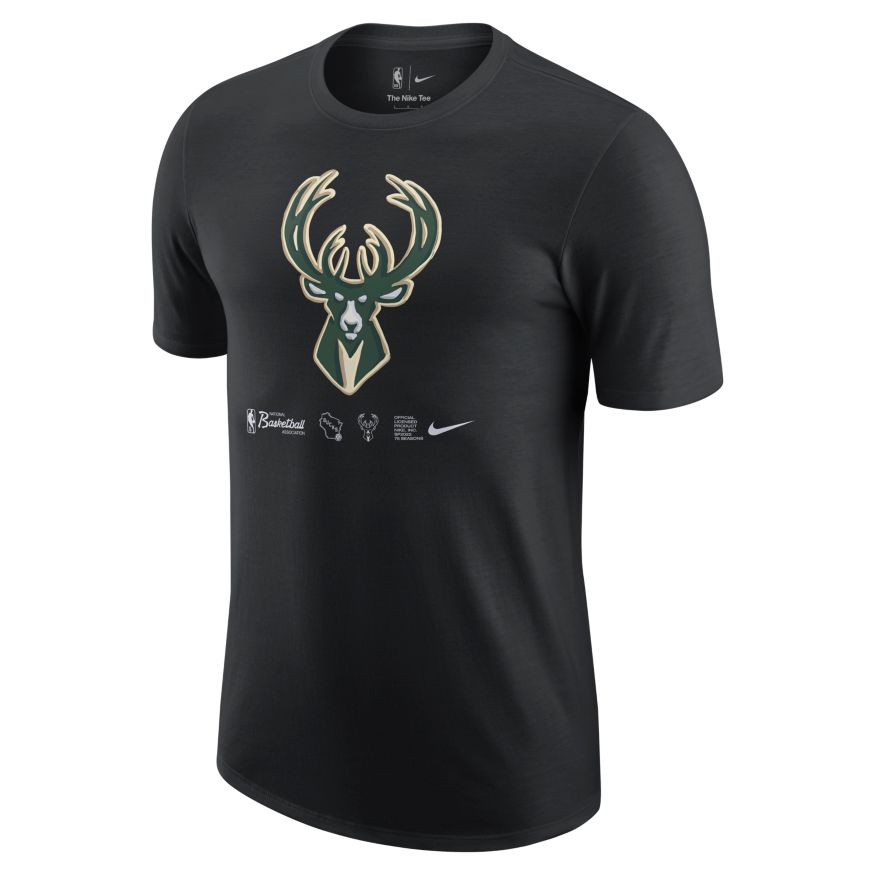 Milwaukee Bucks Logo Men's Nike Dri-FIT NBA T-Shirt 'Black'