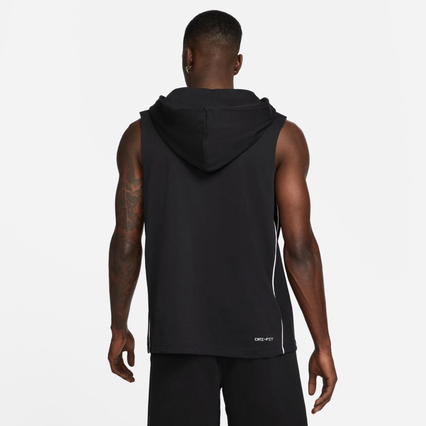Nike Dri-FIT Standard Issue Men's Basketball Cutoff Hoodie 'Black/White'