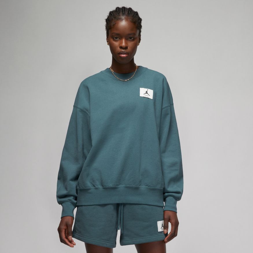 Jordan Essentials Women s Fleece Crew Sweatshirt Ash Green