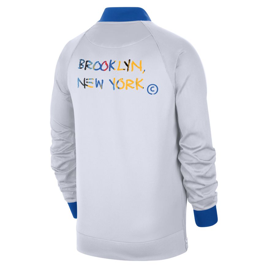 Brooklyn Nets Showtime City Edition Men's Nike Dri-FIT NBA Long-Sleeve Jacket 'White/Blue'