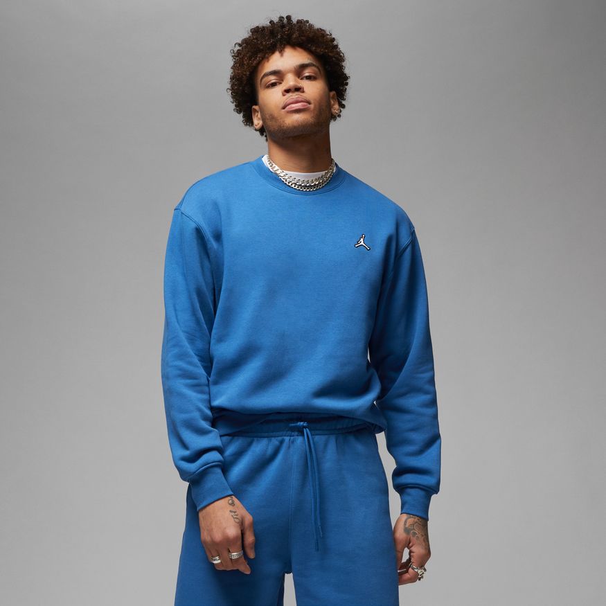 Jordan Brooklyn Fleece Men's Crew-Neck Sweatshirt 'Blue/White'
