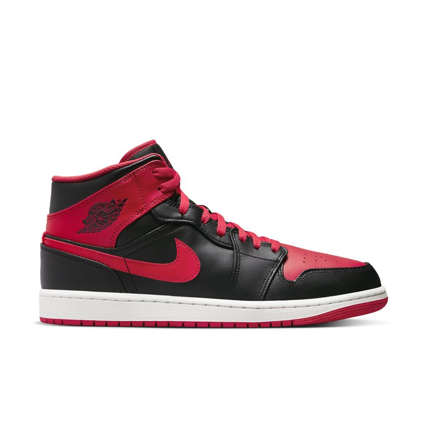 Air Jordan 1 Mid Men's Shoes 'Black/Red/White'
