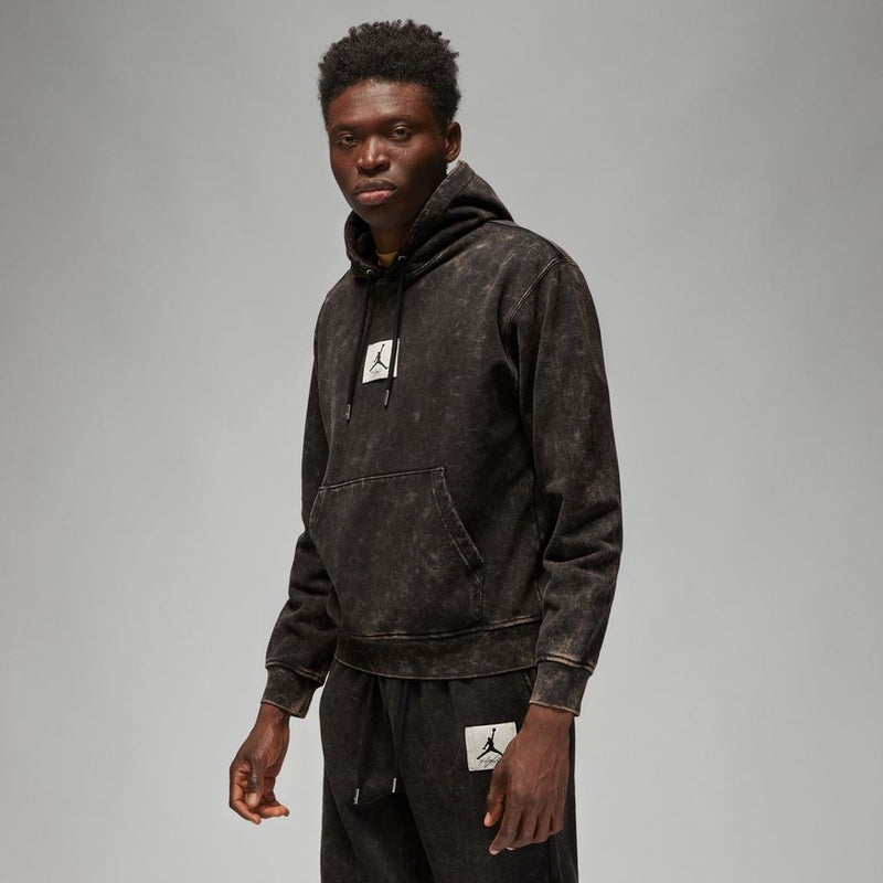 Jordan Essential Men's Washed Fleece Hoodie 'Black/Sail'