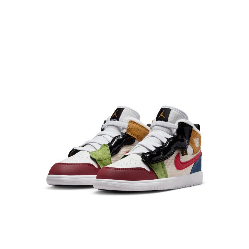 Jordan 1 Mid Alt SE Little Kids' Shoes 'White/Red/Black/Pearl'