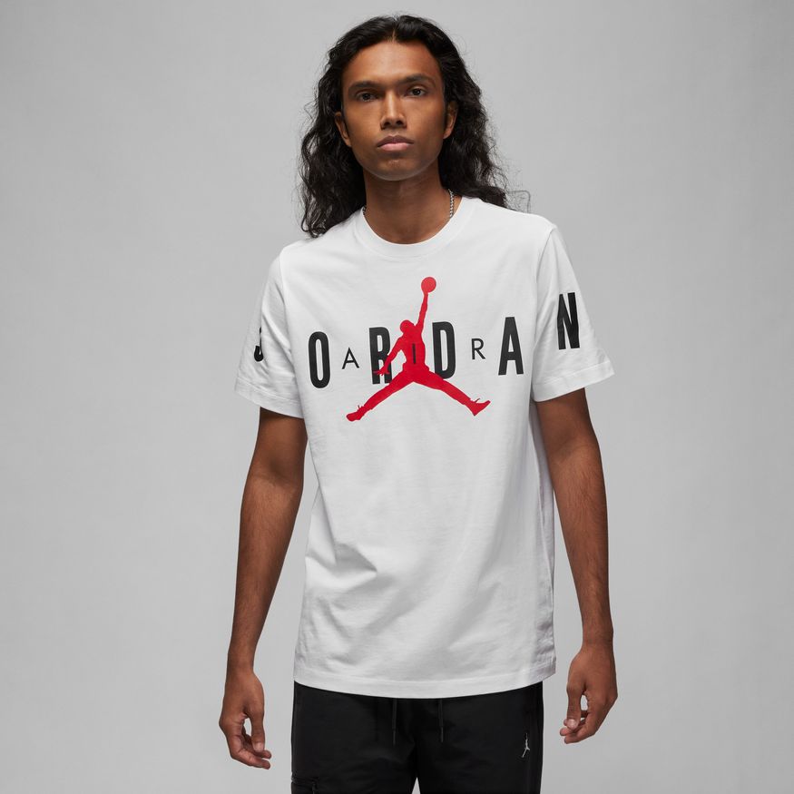 Jordan Air Men's Stretch T-Shirt 'White/Black/Red'