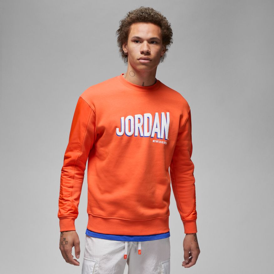 Jordan Flight MVP Men's Graphic Fleece Crew-Neck Sweatshirt 'Orange/White'