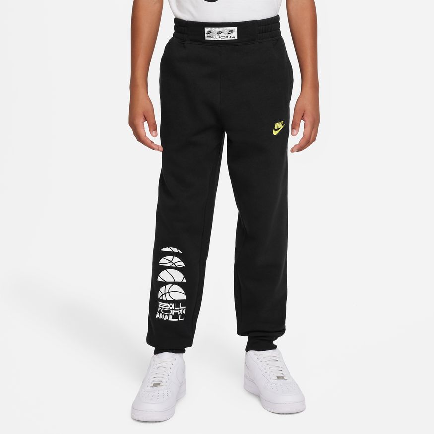 Nike Culture of Basketball Big Kids' (Boys') Fleece Basketball Pants 'Black/White/Yellow'