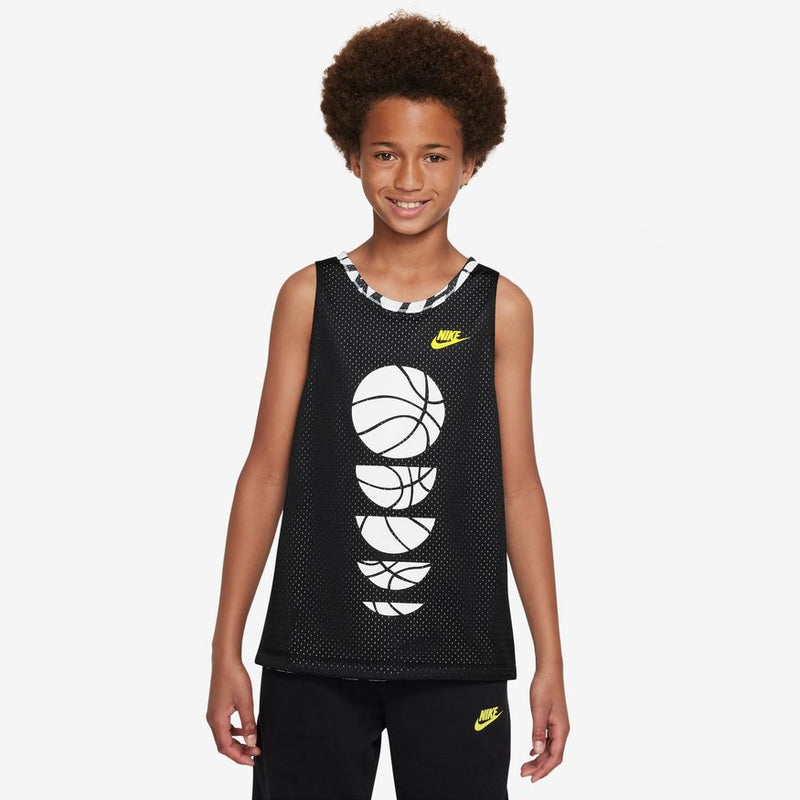 Nike Culture of Basketball Big Kids' Reversible Basketball Jersey 'Black/White/Yellow'