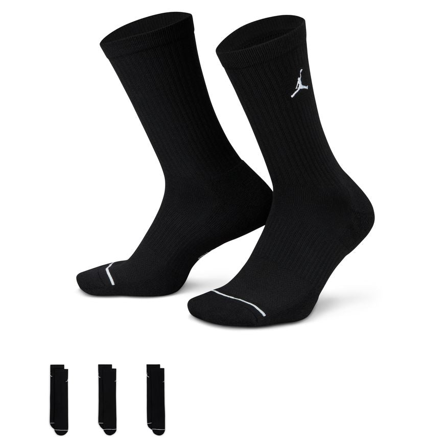 Jordan Everyday Crew Socks (3 pairs) 'Black/White'