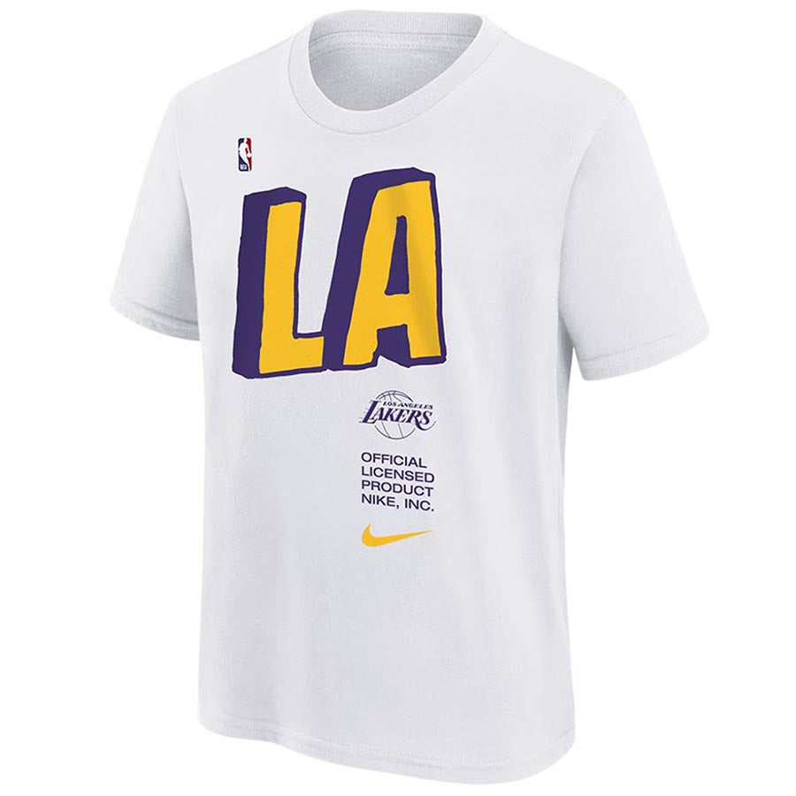 White Nike NBA LA Lakers Essential Graphics T-Shirt