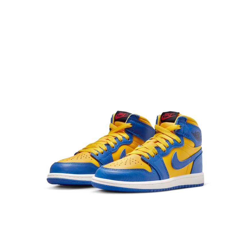 Jordan 1 High OG PreSchool Shoes (PS) 'Warsity Maize/Game Royal'