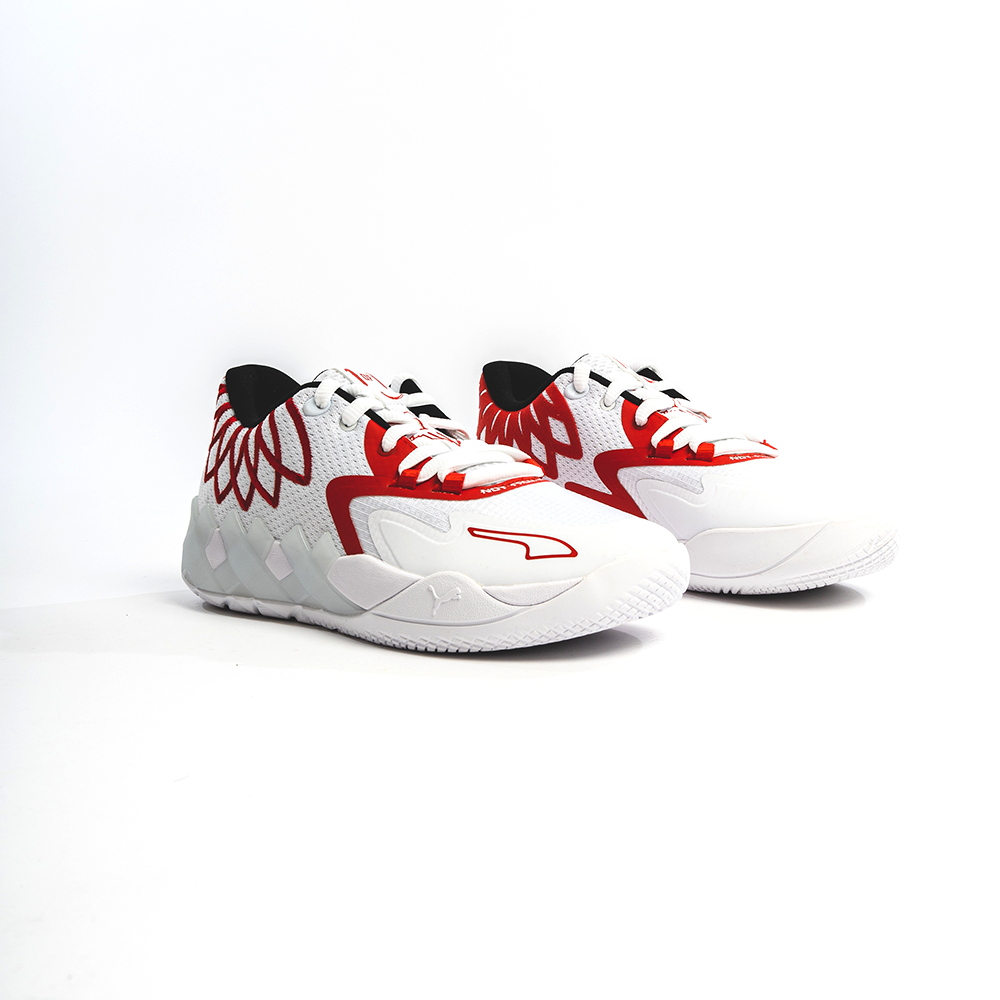 Puma MB.01 Low Kids 'White/High-Risk Red'