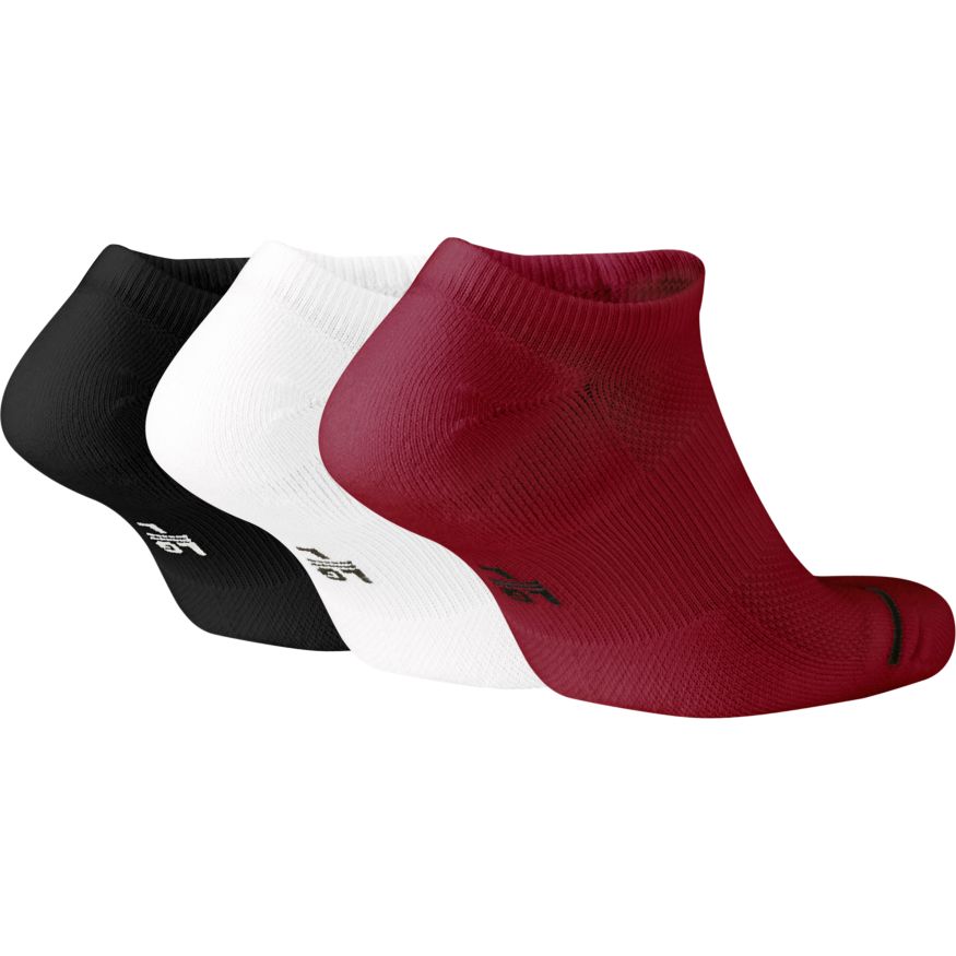 Jordan Everyday Max Unisex No-Show Socks (3 Pairs) 'Black/White/Red'