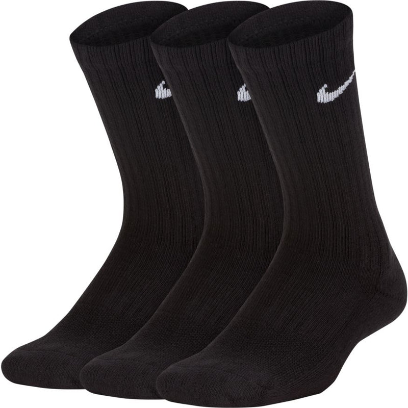 Nike Everyday Kids' Cushioned Crew Socks (3 Pairs) 'Black/White'