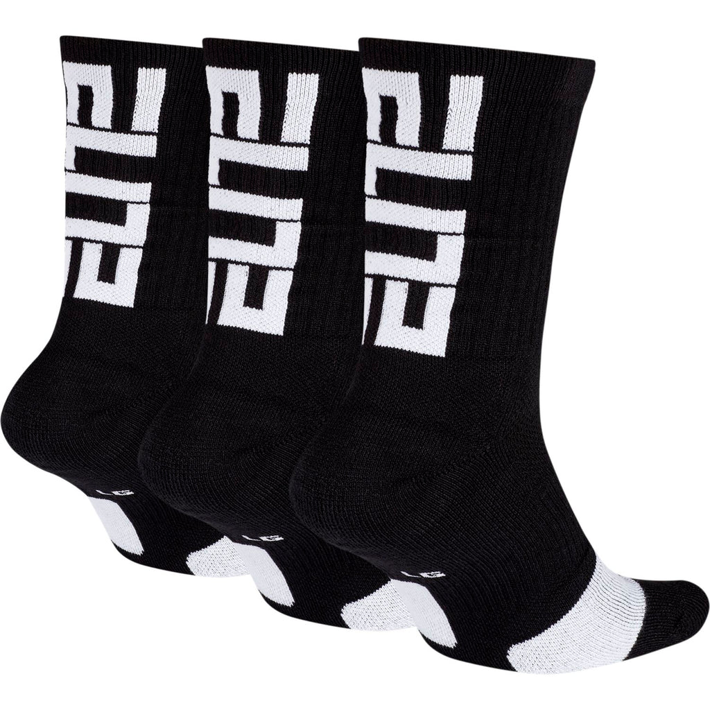 Nike Elite Unisex Crew Basketball Socks 3Pair 'Black/White'