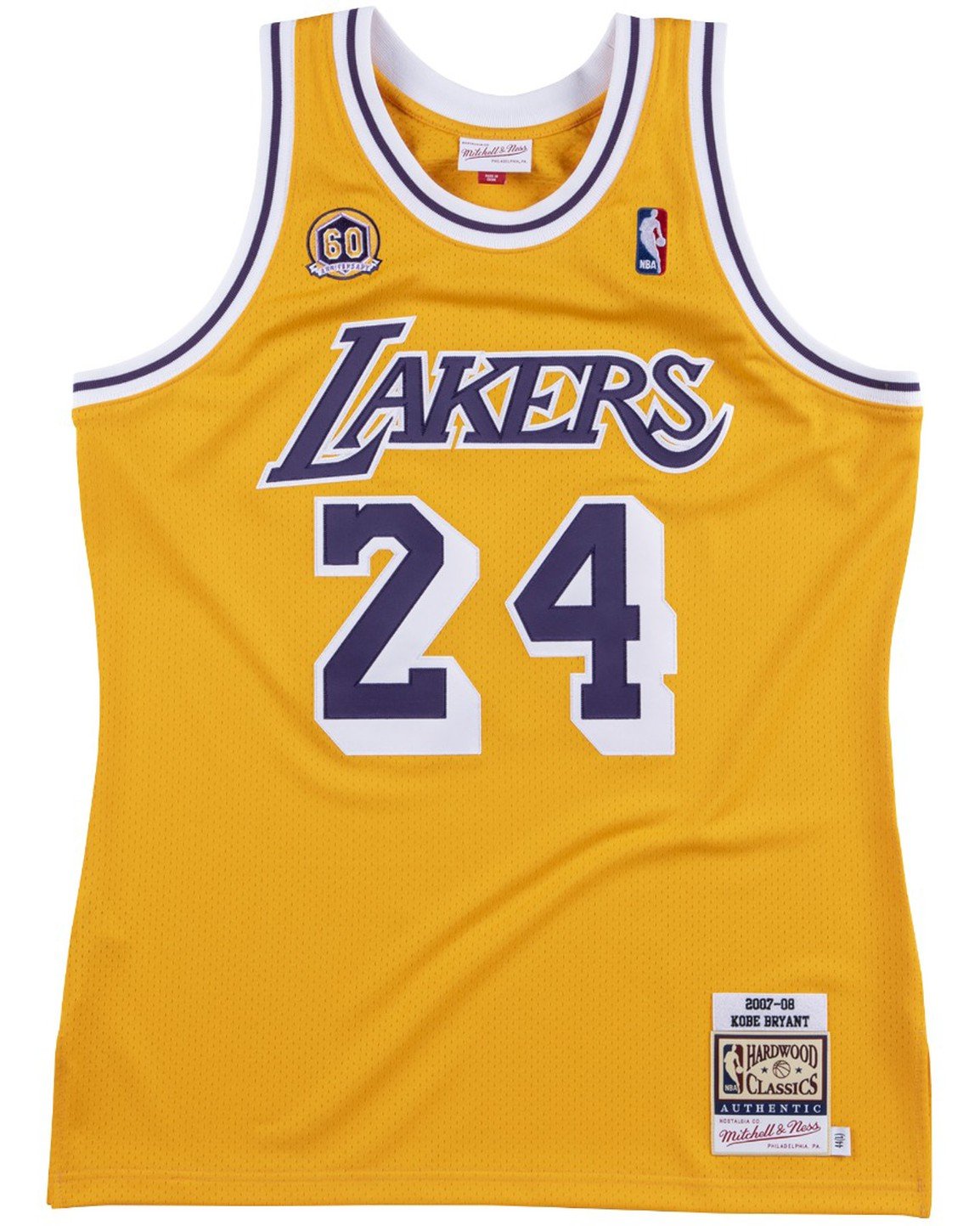 Nba Lakers Shirt Yellow Mitchell Ness NBA Authentic Jersey LA