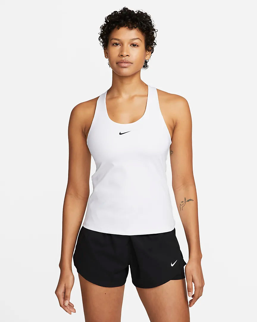 Nike Swoosh Women's Medium-support Padded Sports Bra Tank 'White'