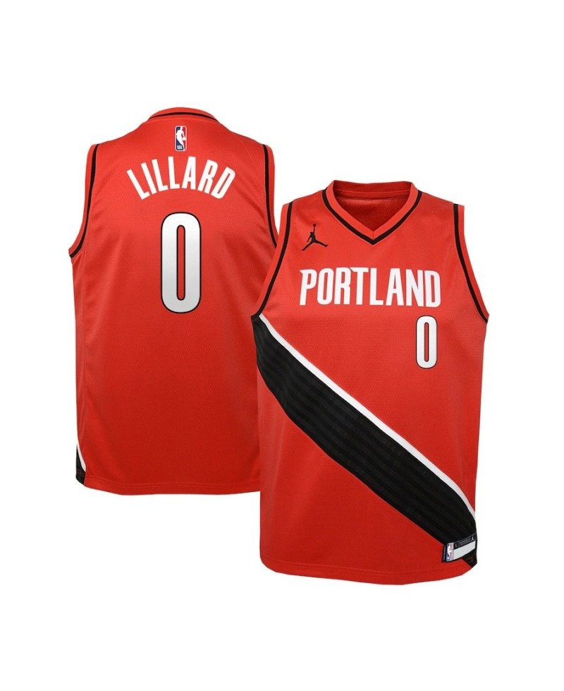 Damian Lillard Blazers Statement Edition 2020 Jordan NBA Swingman Jersey Kids 'Red'