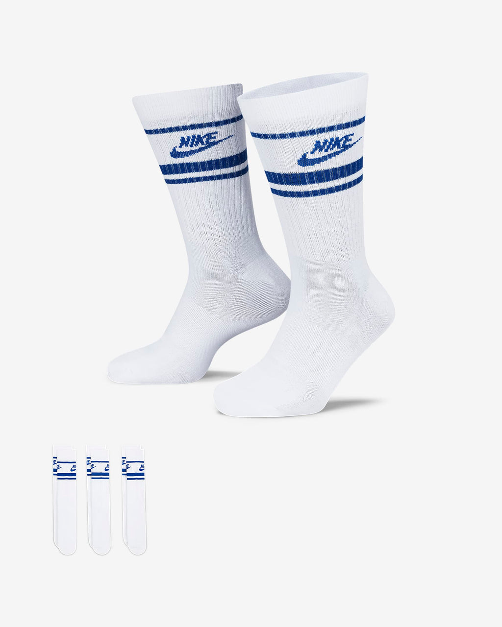 Nike Sportswear Everyday Essential Crew Socks (3 Pairs) 'White/Blue'