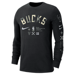 Milwaukee Bucks Men's Nike NBA Long-Sleeve T-Shirt 'Black'