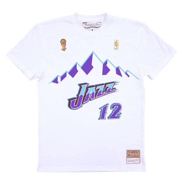 Mitchell Ness NBA Utah Jazz John Stockton T Shirt White L WHITE