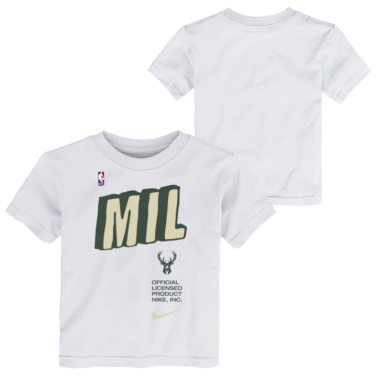 Nike Essential Block NBA Milwaukee Bucks Kids T-Shirt 'White'