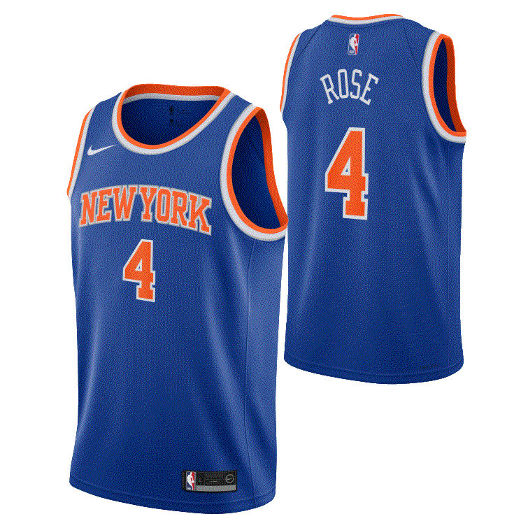 Nike NBA New York Knicks Derrick Rose Swingman Icon Kids Jersey 'Blue/Orange'