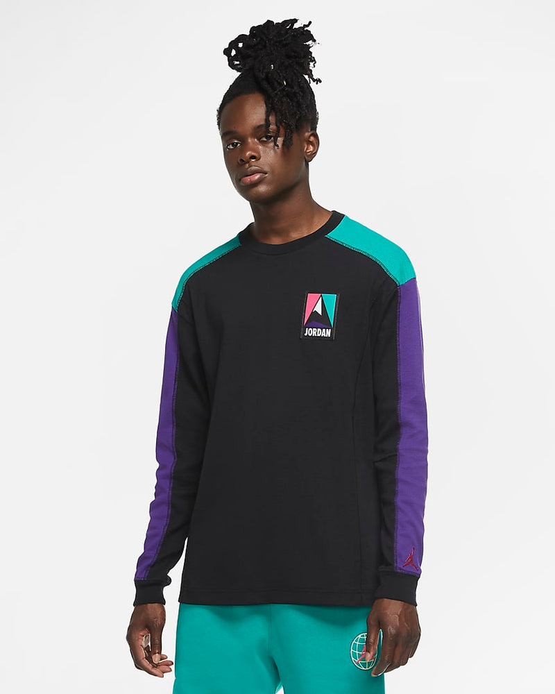 Jordan Winter Utility Jumpman Men's Thermal Top 'Black/Neptune Green'