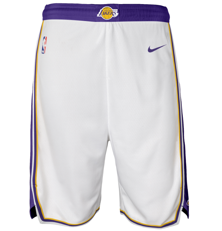Los Angeles Lakers Association Edition 2020 Men's Nike NBA Swingman Shorts Kids 'White'