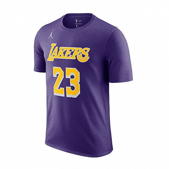 Los Angeles Lakers Jordan Kids Name T-Shirt Lebron James 'Purple'