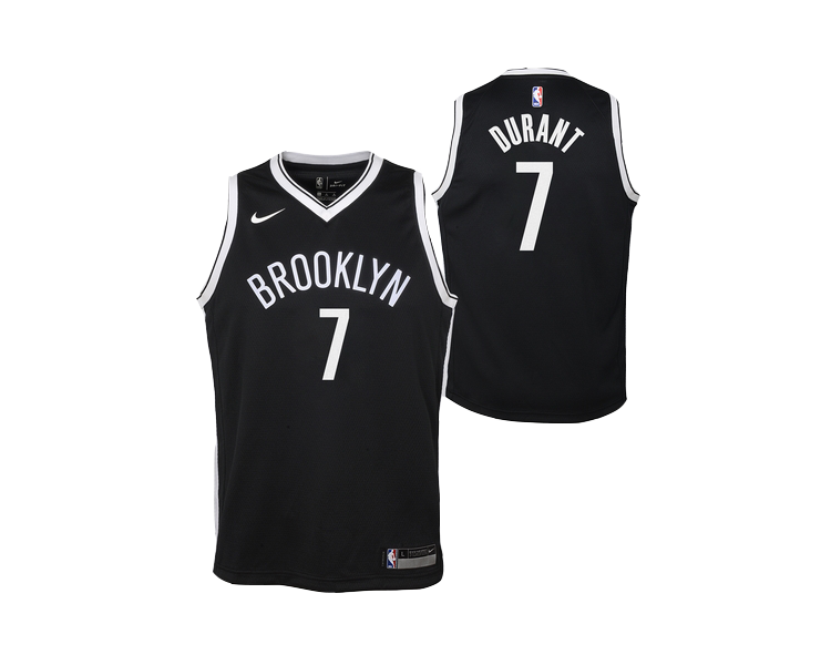 Nike NBA Brooklyn Nets Kevin Durant Replica Icon Kids Jersey 'Black/White'